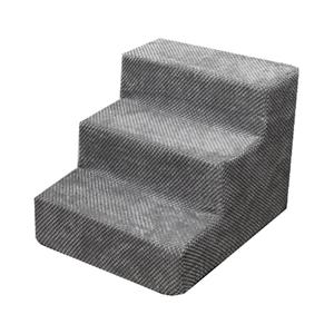 3 Step Memory Foam Pet Steps - Grey Professional