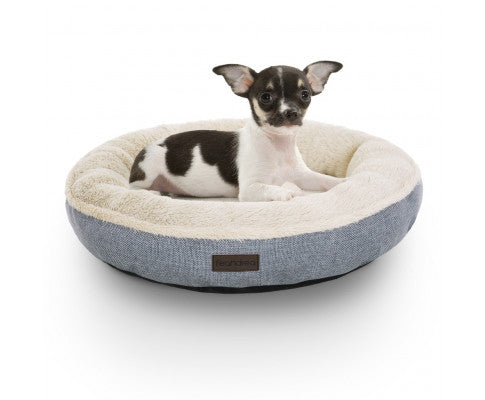 55cm ROUND DOG SOFA BED FABRIC - GREY Shop Offer Cheap Online