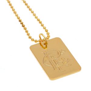 Rangers FC Gold Plated Dog Tag & Chain Low Pice For Sale