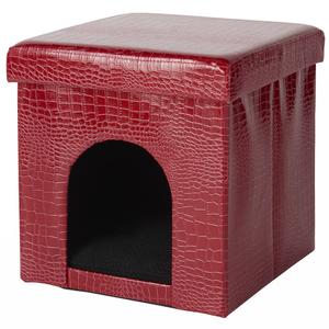 Mina Victory Pet Beds Red Crocodile 15" x 15" x 15" Pet Cube Choice Cheap Pice