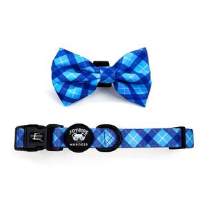 Blue Plaid Collar (   free removable bowtie ) Discount Wide Range Of