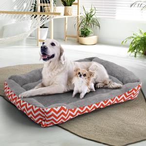 XXL Dog & Cat Bed Soft Cushion - Orange Geo Clearance Nicekicks