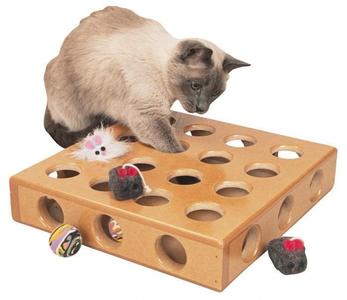 SmartCat Peek-and-Prize Large Toy Box Wooden Cat Toy Real Online