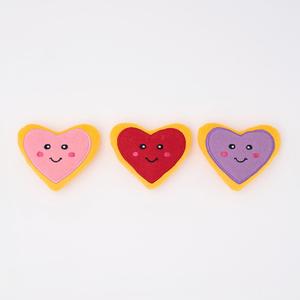 Zippy Paws Valentine's Miniz 3-Pack - Heart Cookies Clearance Reliable