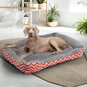 XL Dog & Cat Bed Soft Cushion -  Orange Geo Shop For Sale