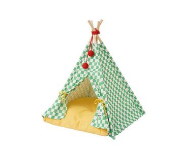 Solid wood pet tent with removable mattress Outlet Clearance Store