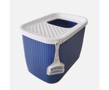 XXL Top Entry Cat Litter Box Kitty Tray - Dark Blue Newest For Sale