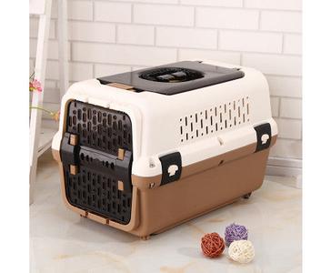 MEDIUM DOG & CAT TRAVEL CARRIER WITH TRAY & WINDOW - BROWN Hot Sale Cheap Pice