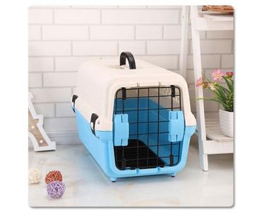 MEDIUM DOG & CAT CARRIER CAGE WITH TRAY - BLUE With Mastercard