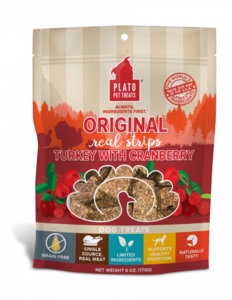 Plato Grain Free Real Strips Turkey With Cranberry Dog Treats Cheap Sale Exclusive