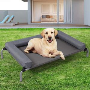 HEAVY DUTY TRAMPOLINE DOG PET BED WITH BED BOLSTER - GREY Cheap Pice