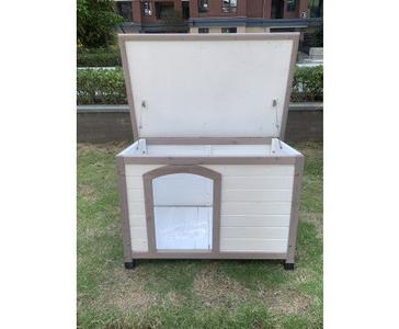 DOG KENNEL TIMBER CABIN WITH WHITE STRIPE Where To Buy Low Pice