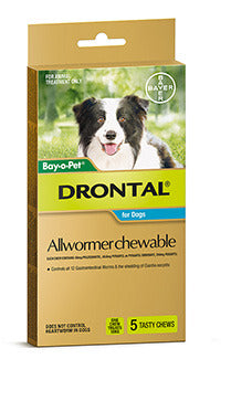 Drontal All-Wormer for Medium Dogs up to 10kg - 5 Chews Discount Footaction