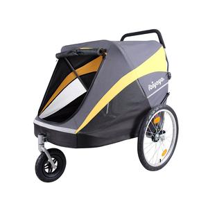 HEAVY DUTY FOLDABLE DOG & CAT STROLLER IN GREY & YELLOW BY IBIYAYA Cheap Sale Pay With Visa