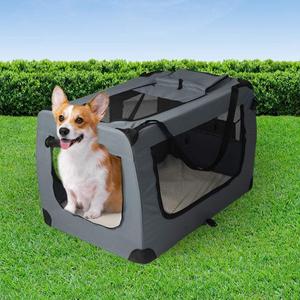 Foldable Dog & Cat Crate Carrier - Grey Cheap Sale Wholesale Pice