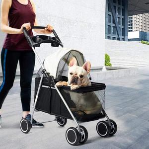 DOG and CAT FOLDABLE LARGE STROLLER - BLACK For Cheap