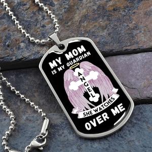 Wings Dog Tag Necklace My Mom Is My Guardian Angel She Watches Over Me Footlocker Cheap Online