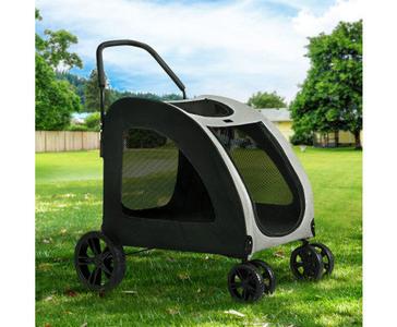 LARGE 4 WHEELS FOLDABLE DOG & CAT STROLLER PRAM - BLACK & WHITE Sale Footlocker Finishline