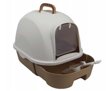 Large Hooded Cat Litter Box With Drawer and Scoop - Brown Cheap Cost