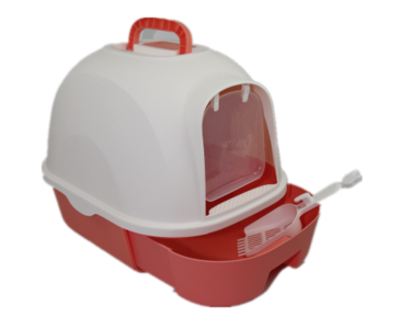 Large Hooded Cat Litter Box With Drawer and Scoop - Red Real Sale Online