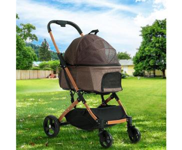 LARGE 4 WHEELS TRAVEL PET CARRIER - BROWN Clearance For Nice