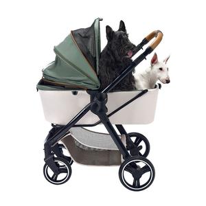 Ibiyaya Retro Luxe Folding Pet Stroller for Pets up to 30kg - Soft Sage Original Cheap Pice