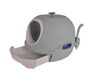 Hooded Cat Litter Box With Drawer and Scoop - Blue Really For Sale