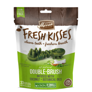 Merrick Fresh Kisses Grain Free Coconut Oil and Botanicals Extra Small Dental Dog Treats 100% Authentic