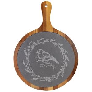 Perch Bird Wreath Round Acacia Wood/Slate Board w/Handle Sale 100% Guaranteed