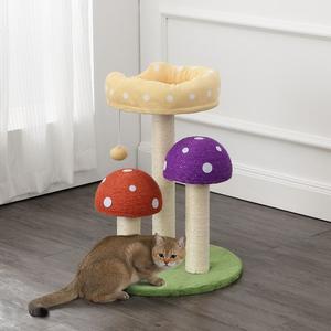 Pixie Three-Tier Cottage Sisal Mushroom Cat Tree with Scratching Posts Free Shipping Pices