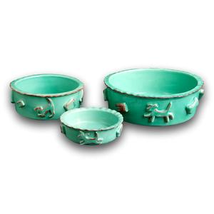 Small Dog Food/Water Bowl - Aqua/Green Buy Cheap Explore