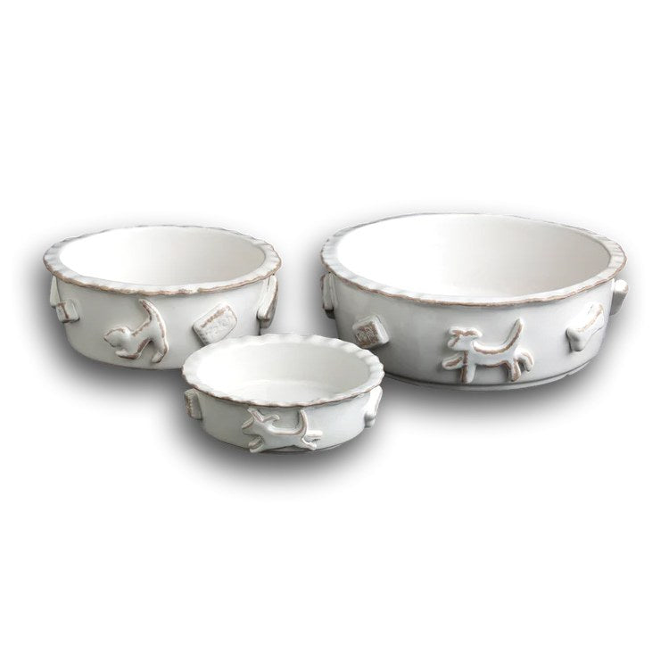 Small Dog Food/Water Bowl - French White From China