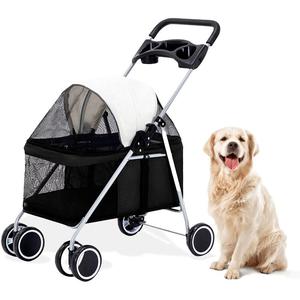 Single Four-Wheel Pet Stroller for Pets 33 Lbs. and Under - Black Cheap Sale 2025 New