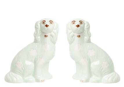 Pale Green Staffordshire Dogs Cheap Sale Best Wholesale