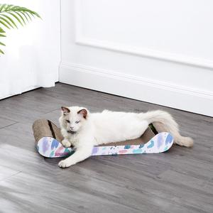 Rini Modern Cardboard Lounge Bed Cat Scratcher with Built-In Bell Toys and Catnip Sale Classic