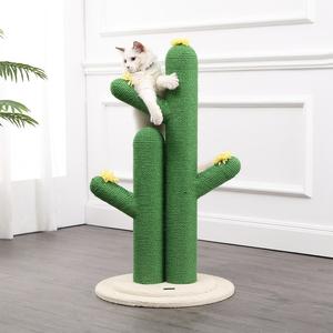 Socorro Modern Jute Double-Cactus Cat Scratching Post with Flower Toys Free Shipping 2025 New