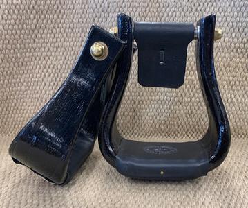 Stirrups - STP31 - Nettles 3" Flat-Bottom Blackened Big Discount Cheap Pice