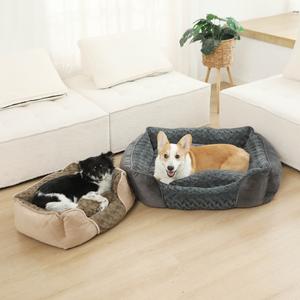 Semi-enclosed Warm Fleece Pet Bed Fashion Style For Sale