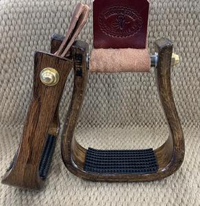Stirrups - STP05 - Nettles 2" Barrel Racer Cocoa Finish w/ Gripper Cheap Sale Low Cost