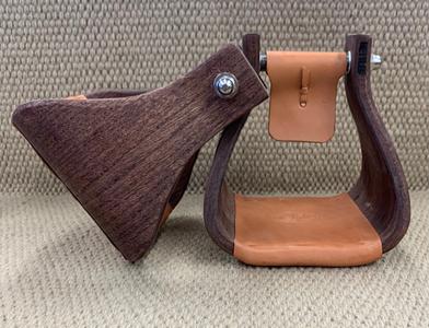 Stirrups - STP53 - Nettles 6” Oversized Chisholms Mahogany For Sale
