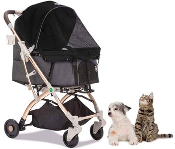 HPZ™ PET ROVER LITE Premium Light Travel Stroller for Small/Medium Dogs, Cats and Pets (Black - 2nd Gen.) With Credit Card Online