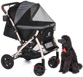Factory Refurnished - HPZ™ PET ROVER XL Extra-Long Premium Stroller for Small/Medium/Large Dogs, Cats and Pets (Gray - 2nd Gen.) Top Quality Cheap Pice