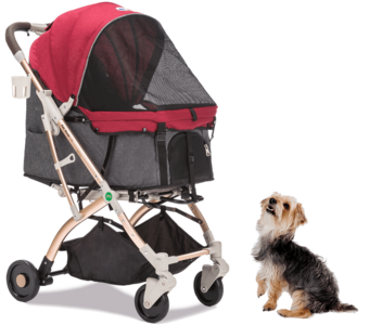 HPZ™ PET ROVER LITE Premium Light Travel Stroller for Small/Medium Dogs, Cats and Pets (Ruby Red - 2nd Gen.) Sale Cheapest