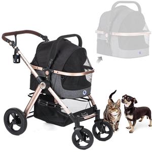 Factory Refurnished - HPZ™ PET ROVER PRIME Luxury 3-in-1 Stroller for Small/Medium Dogs, Cats and Pets (Black) Big Sale Cheap Online