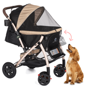 Factory Refurnished - HPZ™ PET ROVER XL Extra-Long Premium Stroller for Small/Medium/Large Dogs, Cats and Pets (Taupe - 2nd Gen.) Free Shipping Largest Supplier
