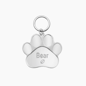 925 SILVER PAW CUSTOM PET ID -IN ICON WHITE GOLD 2025 Online