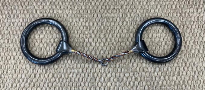 BIT - DT150 - Dutton Heavy Ring Thin Twisted Copper Snaffle Free Shipping For Nice