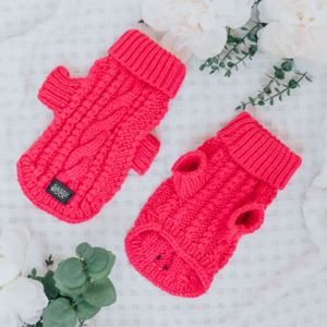 Dog Cable Knit Sweater - Hot Pink Outlet Countdown Package
