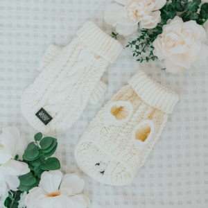 Dog Cable Knit Sweater - White Sale Popular