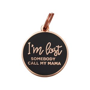 Wholesale ID Tag - I'm Lost - Mama - Rose Gold & Navy Outlet Free Shipping Authentic